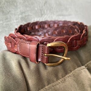 Brown Leather Braided Belt